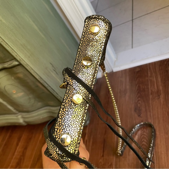 Rebecca Minkoff leather crossbody bag MAC pebbled gold - Picture 3 of 7